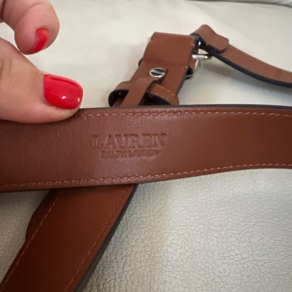 Lauren Ralph Lauren Leather Toggle Skinny Belt - Picture 5 of 10